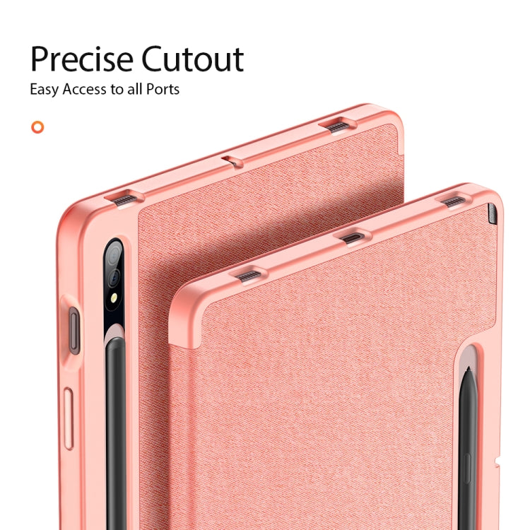 For Samsung Galaxy Tab S8 / Galaxy Tab S7 DUX DUCIS Domo Series Magnetic PU Leather Tablet Case(Pink) - Galaxy Tab S8 Cases by DUX DUCIS | Online Shopping South Africa | PMC Jewellery | Buy Now Pay Later Mobicred