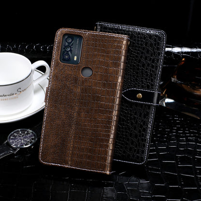 For TCL 20B idewei Crocodile Texture Horizontal Flip Leather Phone Case(Dark Blue) - More Brand by idewei | Online Shopping South Africa | PMC Jewellery | Buy Now Pay Later Mobicred