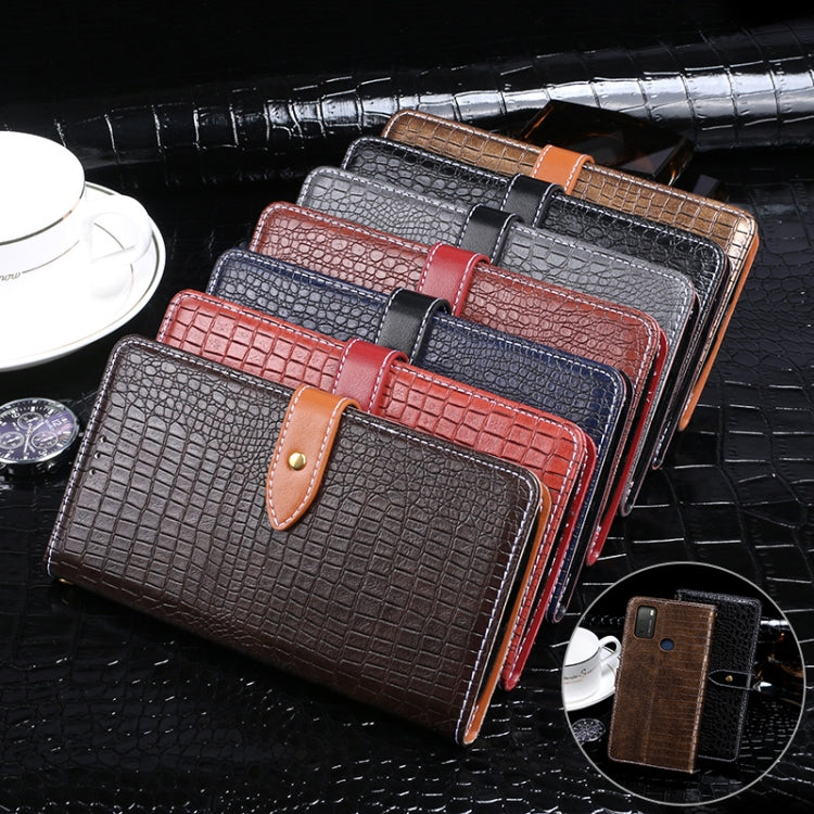 For TCL 20Y idewei Crocodile Texture Horizontal Flip Leather Phone Case(Dark Blue) - free shipping - PMC Jewellery - Order now!