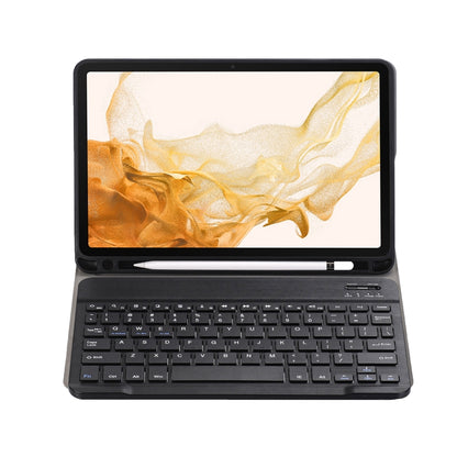 A870B Bluetooth Keyboard Leather Case with Holder & TPU Pen Slot For Samsung Galaxy Tab S8 11 inch SM-X700 / SM-X706(Black) - Samsung Keyboard by PMC Jewellery | Online Shopping South Africa | PMC Jewellery