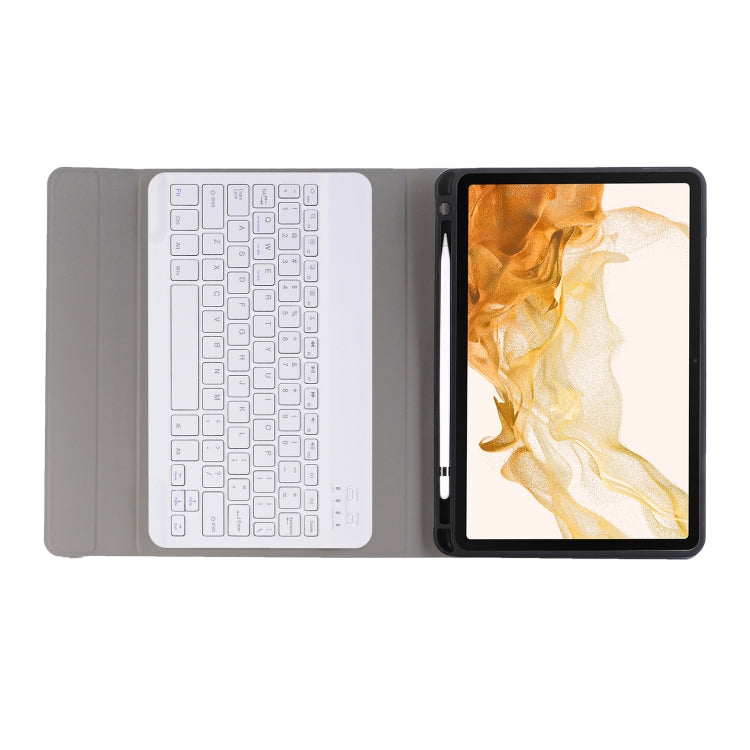 A870B Bluetooth Keyboard Leather Case with Holder & TPU Pen Slot For Samsung Galaxy Tab S8 11 inch SM-X700 / SM-X706(Rose Gold) - Samsung Keyboard by PMC Jewellery | Online Shopping South Africa | PMC Jewellery