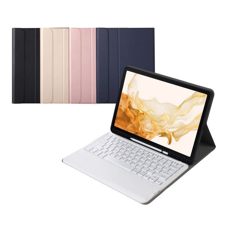A800B Split Bluetooth Keyboard Leather Case with Holder & Pen Slot For Samsung Galaxy Tab S8+ X800(Blue) - Samsung Keyboard by PMC TechLife | Online Shopping South Africa | PMC TechLife