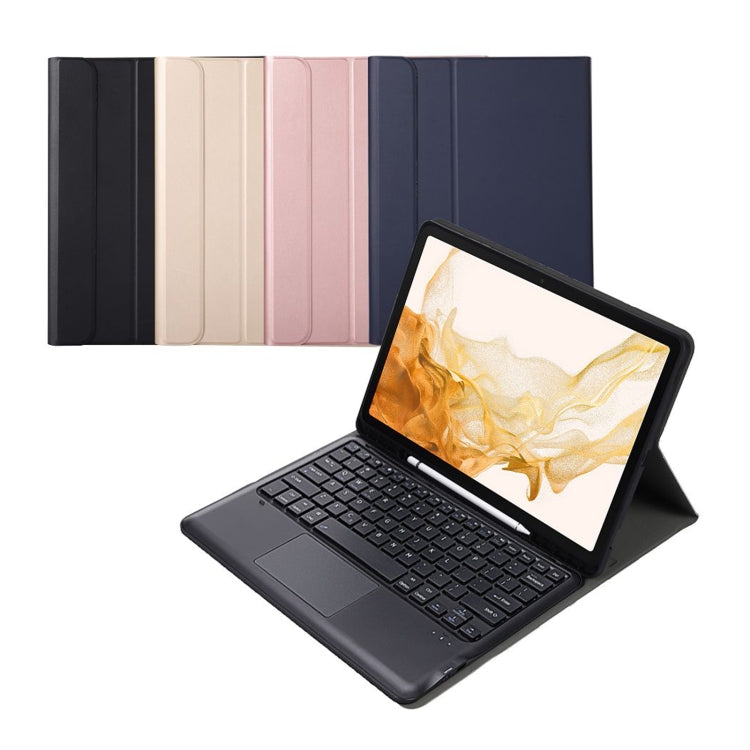 A800B-A Split Bluetooth Keyboard Leather Case with Holder & Pen Slot & Touchpad For Samsung Galaxy Tab S8+ X800(Rose Gold) - Samsung Keyboard by PMC Jewellery | Online Shopping South Africa | PMC Jewellery