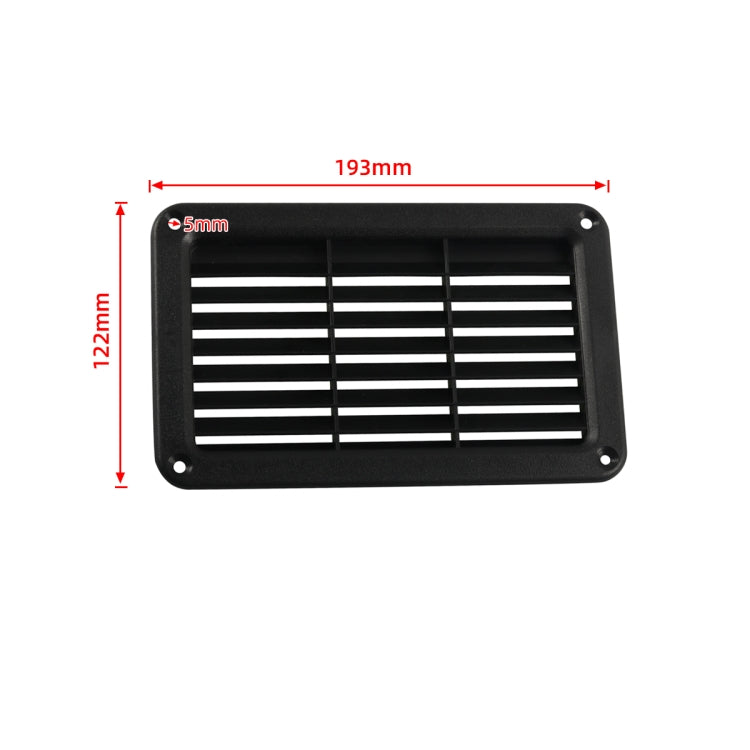 A6789 193x122mm RV / Bus Oblique Louver Outlet Panel with Screws(Black) - Air Conditioning System by PMC Jewellery | Online Shopping South Africa | PMC Jewellery