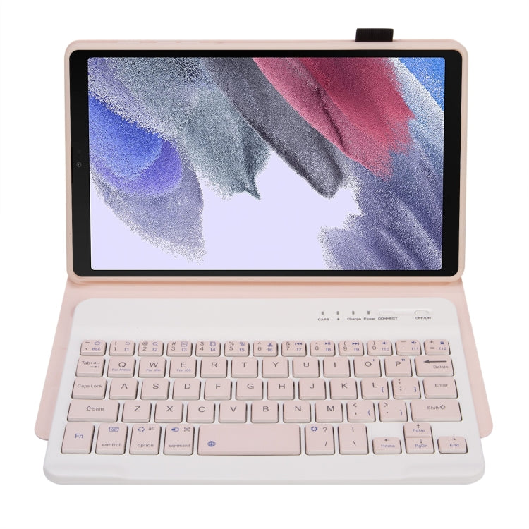 A220 Candy Color TPU Detachable Bluetooth Keyboard Leather Case with Bracket For Samsung Galaxy Tab A7 Lite 8.7 T220 / T225(Pink) - Samsung Keyboard by PMC Jewellery | Online Shopping South Africa | PMC Jewellery