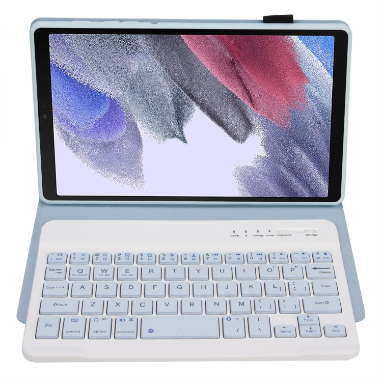 A220 Candy Color TPU Detachable Bluetooth Keyboard Leather Case with Bracket For Samsung Galaxy Tab A7 Lite 8.7 T220 / T225(White Ice Orchid) - Samsung Keyboard by PMC Jewellery | Online Shopping South Africa | PMC Jewellery