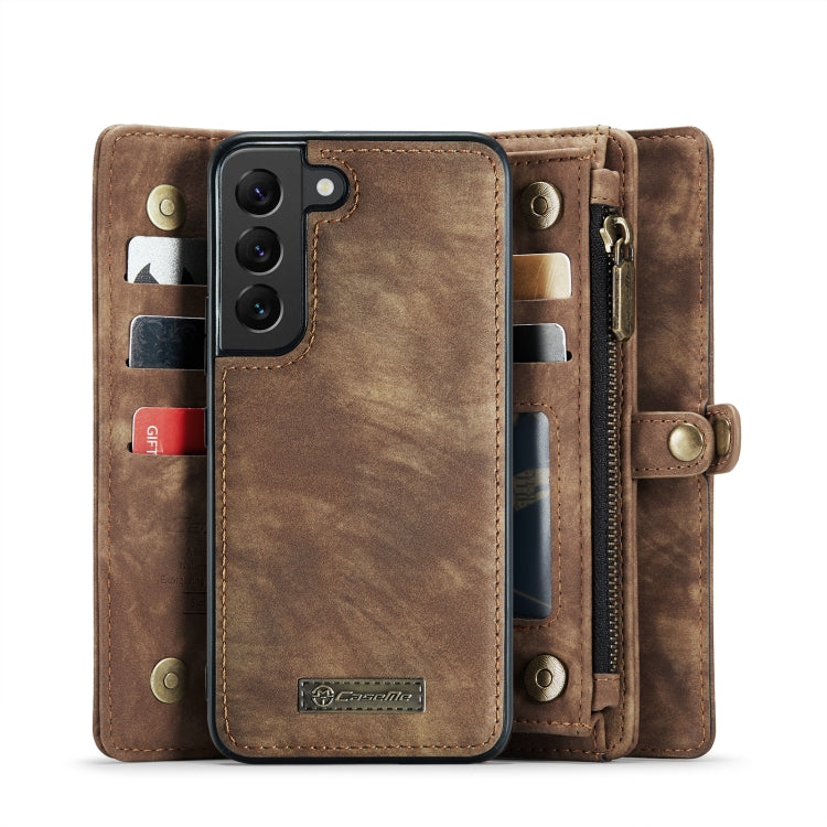 For Samsung Galaxy S22+ 5G CaseMe-008 Detachable Multifunctional Horizontal Flip Leather Case(Brown) - free shipping - PMC Jewellery - Order now!