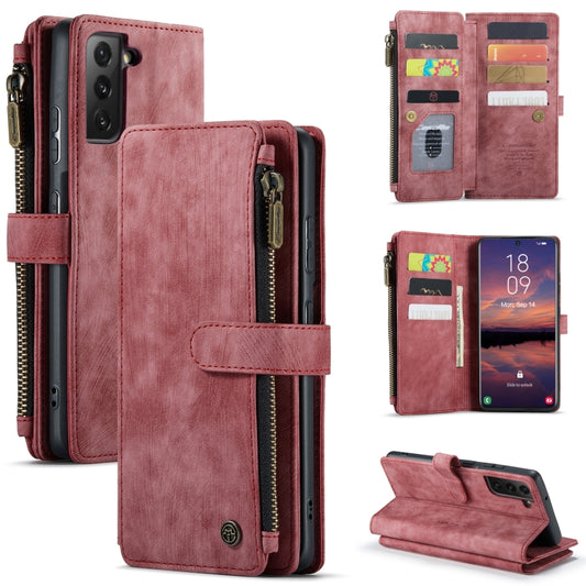 For Samsung Galaxy S22 5G CaseMe C30 Multifunctional Phone Leather Case with Holder & Card Slot & Wallet(Red) - Galaxy S22 5G Cases by CaseMe | Online Shopping South Africa | PMC Jewellery | Buy Now Pay Later Mobicred