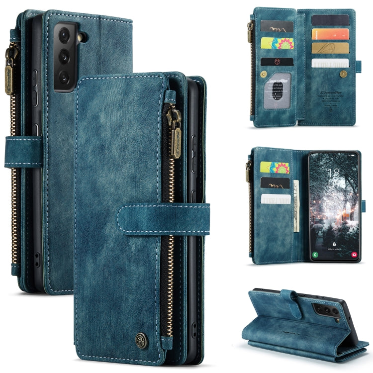 For Samsung Galaxy S22 5G CaseMe C30 Multifunctional Phone Leather Case with Holder & Card Slot & Wallet(Blue) - Galaxy S22 5G Cases by CaseMe | Online Shopping South Africa | PMC Jewellery | Buy Now Pay Later Mobicred