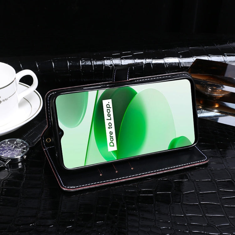 For OPPO Realme C35 idewei Crocodile Texture Leather Phone Case(Dark Blue) - Realme Cases by idewei | Online Shopping South Africa | PMC TechLife | Buy Now Pay Later Mobicred