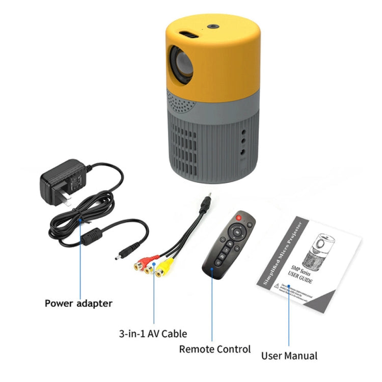 T400 100 inch Screen 3000 Lumens LED Mini Projector, Plug Type:EU Plug(Black White) - Mini Projector by PMC TechLife | Online Shopping South Africa | PMC TechLife | Buy Now Pay Later Mobicred
