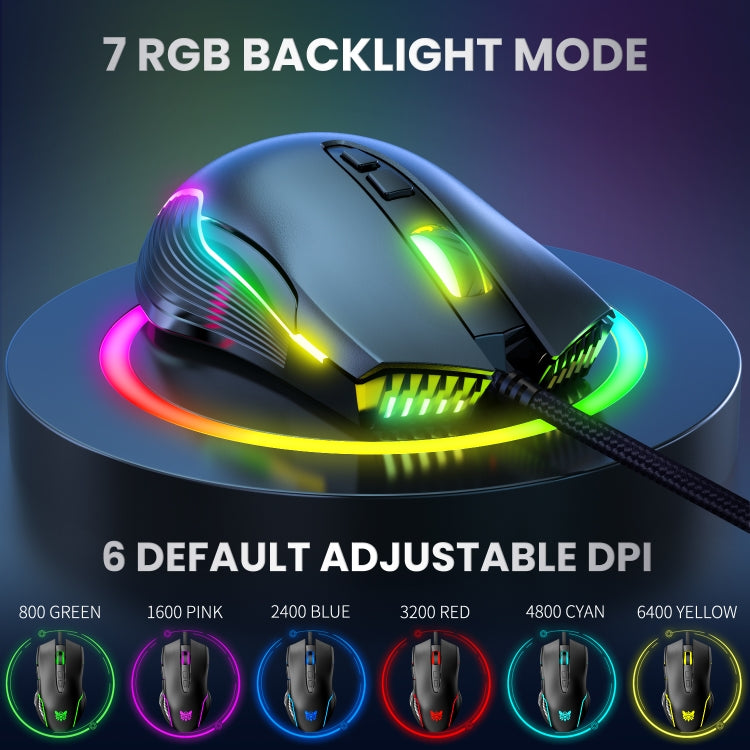 ONIKUMA CW905 RGB Lighting Wired Mouse(Black) - Wired Mice by ONIKUMA | Online Shopping South Africa | PMC Jewellery | Buy Now Pay Later Mobicred