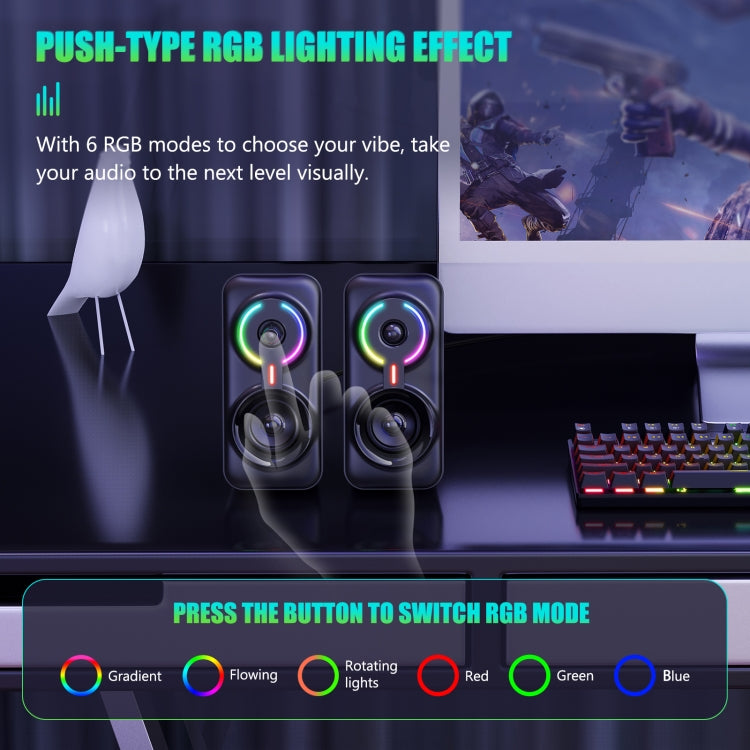 ONIKUMA L6 RGB Lighting Computer Audio with Bluetooth Function(Black) -  by ONIKUMA | Online Shopping South Africa | PMC Jewellery | Buy Now Pay Later Mobicred