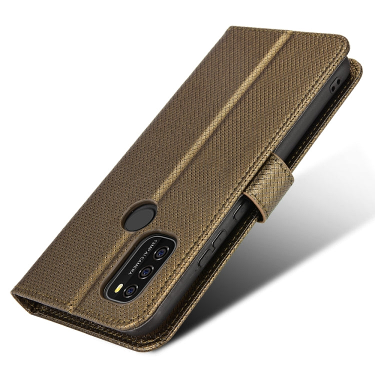 For Blackview A70 2021 Diamond Texture Leather Phone Case(Brown) - More Brand by PMC TechLife | Online Shopping South Africa | PMC TechLife | Buy Now Pay Later Mobicred