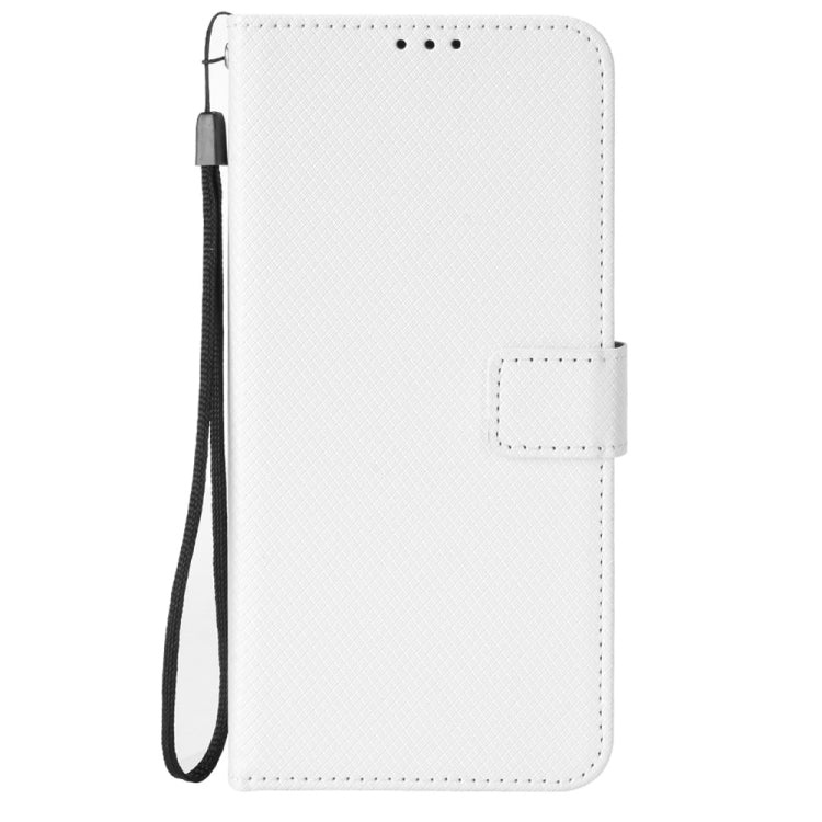 For ZTE Nubia Red Magic 6R Diamond Texture Leather Phone Case(White) - ZTE Cases by PMC Jewellery | Online Shopping South Africa | PMC Jewellery