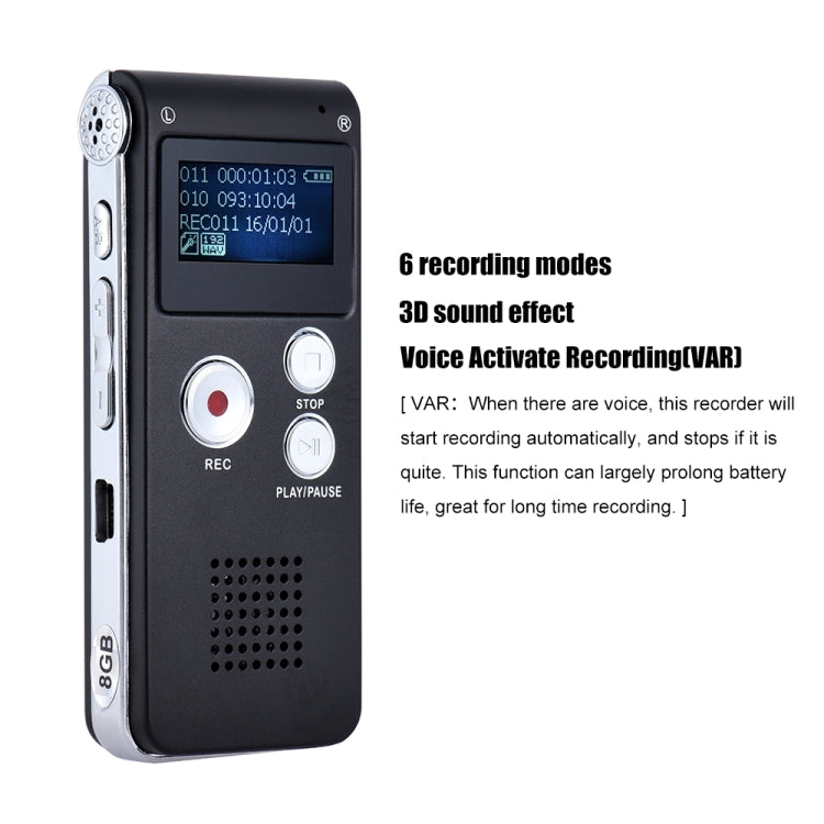 SK-012 32GB USB Dictaphone Digital Audio Voice Recorder with WAV MP3 Player VAR Function(Black) - free shipping - PMC TechLife - Order now!