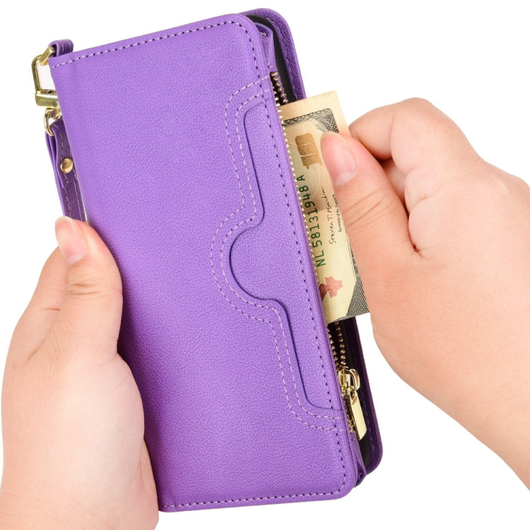 For Blackview A90 Litchi Texture Zipper Leather Phone Case(Purple) - More Brand by PMC TechLife | Online Shopping South Africa | PMC TechLife | Buy Now Pay Later Mobicred