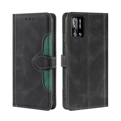 For Doogee N40 Pro Skin Feel Straw Hat Magnetic Buckle Leather Phone Case(Black) - Doogee Cases by PMC Jewellery | Online Shopping South Africa | PMC Jewellery | Buy Now Pay Later Mobicred