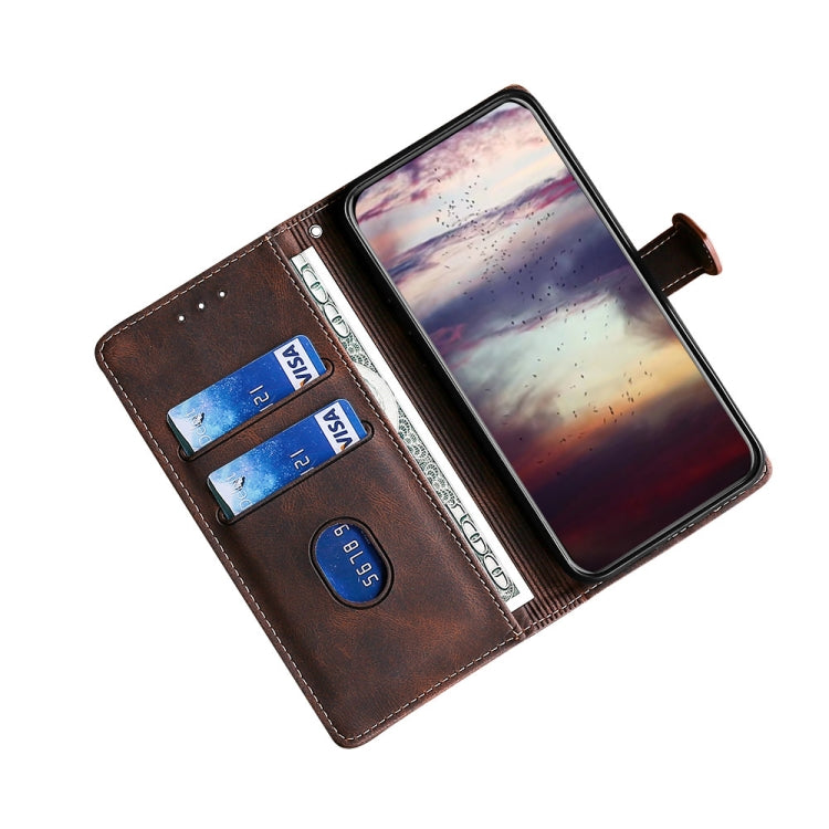 For Blackview A70 Skin Feel Straw Hat Magnetic Buckle Leather Phone Case(Brown) - More Brand by PMC Jewellery | Online Shopping South Africa | PMC Jewellery | Buy Now Pay Later Mobicred