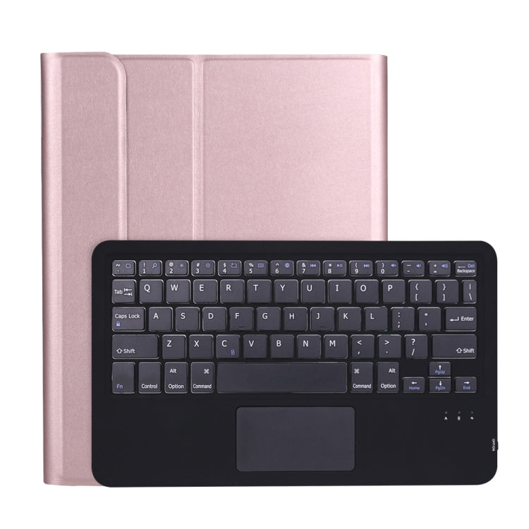 A11B-A Lambskin Texture Ultra-thin Bluetooth Keyboard Leather Case with Pen Holder & Touchpad For iPad Air 5 2022 / Air 4 2020 10.9 & Pro 11 inch 2021 / 2020 / 2018(Rose Gold) - Universal by PMC Jewellery | Online Shopping South Africa | PMC Jewellery