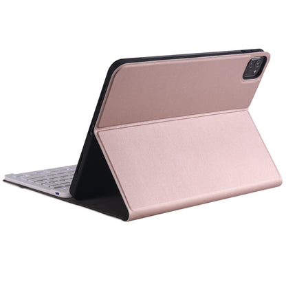 A11BS Lambskin Texture Ultra-thin Bluetooth Keyboard Leather Case with Pen Holder & Backlight For iPad Air 5 2022 / Air 4 2020 10.9 & Pro 11 inch 2021 / 2020 / 2018(Rose Gold) - Universal by PMC Jewellery | Online Shopping South Africa | PMC Jewellery