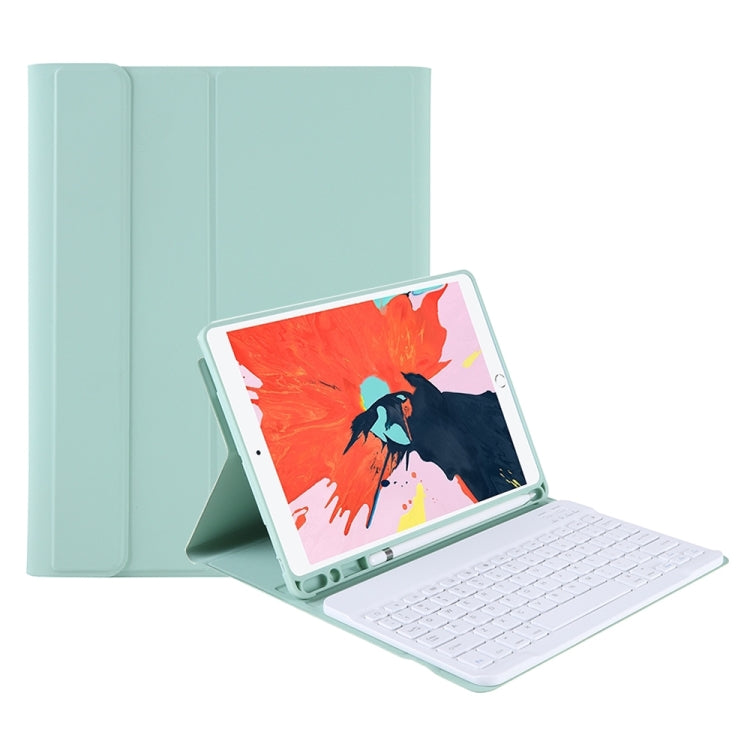 T098B Candy Color Skin Feel Texture Bluetooth Keyboard Leather Case with Pen Holder For iPad Air 4 10.9 2020 / Air 5 10.9 2022 (Light Green) - For iPad Air by PMC Jewellery | Online Shopping South Africa | PMC Jewellery