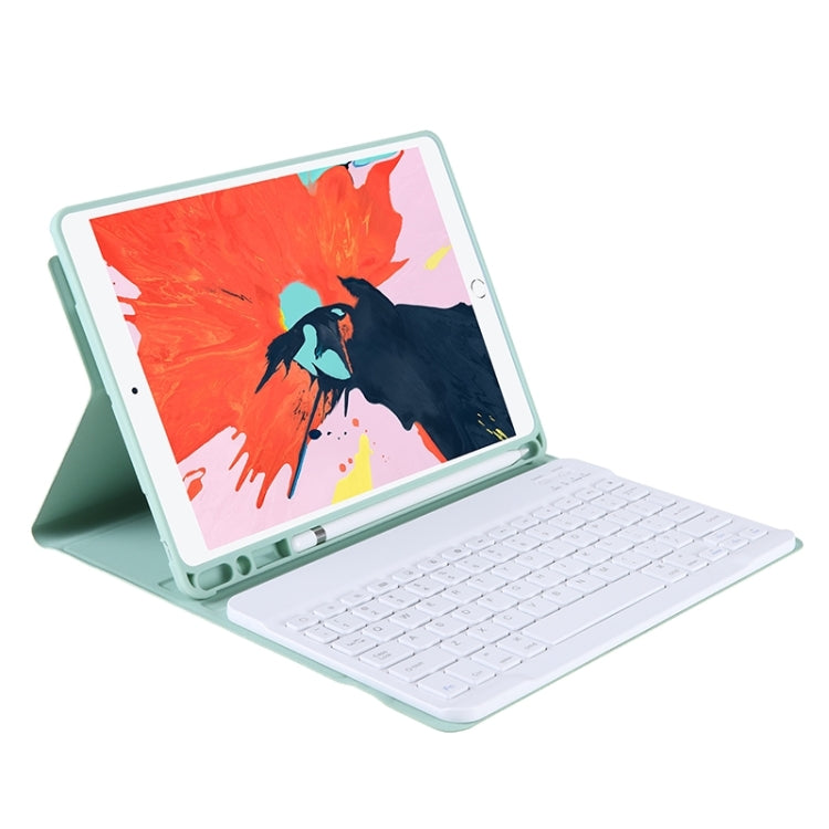 T098B Candy Color Skin Feel Texture Bluetooth Keyboard Leather Case with Pen Holder For iPad Air 4 10.9 2020 / Air 5 10.9 2022 (Light Green) - For iPad Air by PMC Jewellery | Online Shopping South Africa | PMC Jewellery