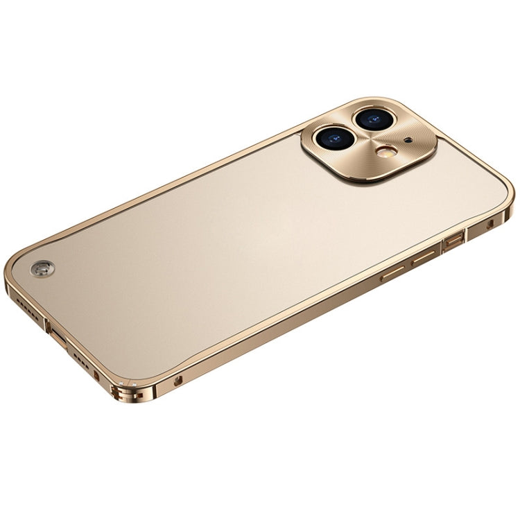 For iPhone 12 mini Metal Frame Frosted Case (Gold) - iPhone 12 mini Cases by PMC Jewellery | Online Shopping South Africa | PMC Jewellery | Buy Now Pay Later Mobicred