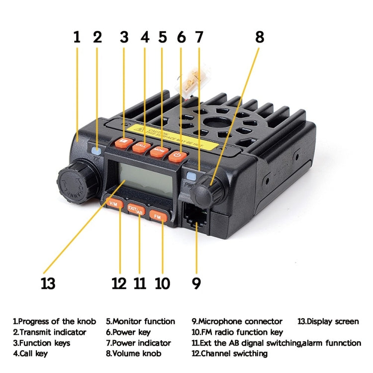 QYT KT-8900 25W Dual Band Mobile Radio Car Walkie Talkie with Display - Car Walkie Talkie by PMC Jewellery | Online Shopping South Africa | PMC Jewellery