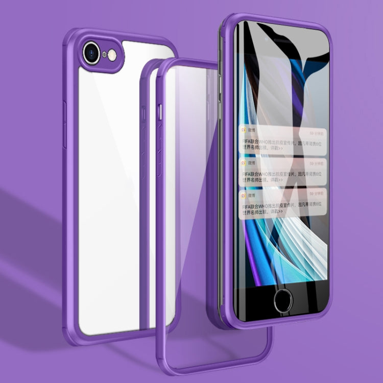 For iPhone SE 2022 / SE 2020 / 8 / 7 Double-sided Glass TPU Phone Case(Purple) - iPhone SE 2022 / 2020 / 8 / 7 Cases by PMC Jewellery | Online Shopping South Africa | PMC Jewellery | Buy Now Pay Later Mobicred