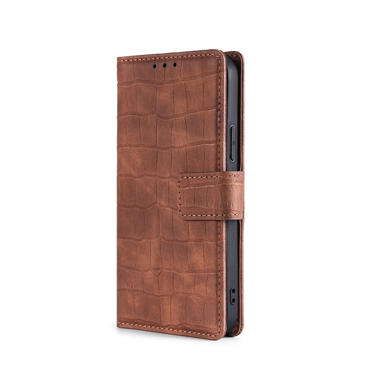 For Sony Xperia XZ Premium Skin Feel Crocodile Texture Magnetic Clasp PU Leather Phone Case(Brown) - Sony Cases by PMC Jewellery | Online Shopping South Africa | PMC Jewellery