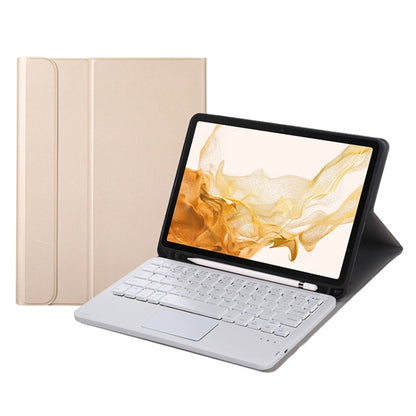 A700B-A Bluetooth Keyboard Leather Case with Pen Slot & Touchpad For Samsung Galaxy Tab S8 11 inch SM-X700 / SM-X706(Gold) - Samsung Keyboard by PMC Jewellery | Online Shopping South Africa | PMC Jewellery