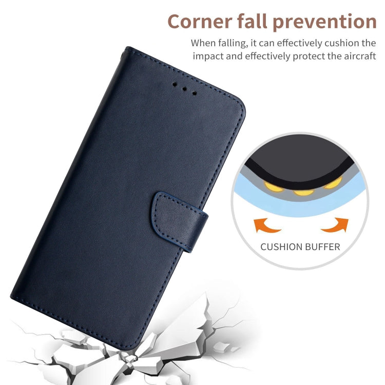 For TCL 20L+ Genuine Leather Fingerprint-proof Flip Phone Case(Blue) - TCL by PMC TechLife | Online Shopping South Africa | PMC TechLife | Buy Now Pay Later Mobicred