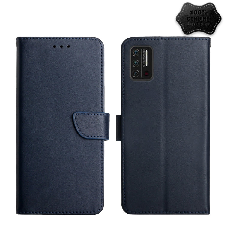 For UMIDIGI A7S Genuine Leather Fingerprint-proof Flip Phone Case(Blue) - More Brand by PMC TechLife | Online Shopping South Africa | PMC TechLife | Buy Now Pay Later Mobicred
