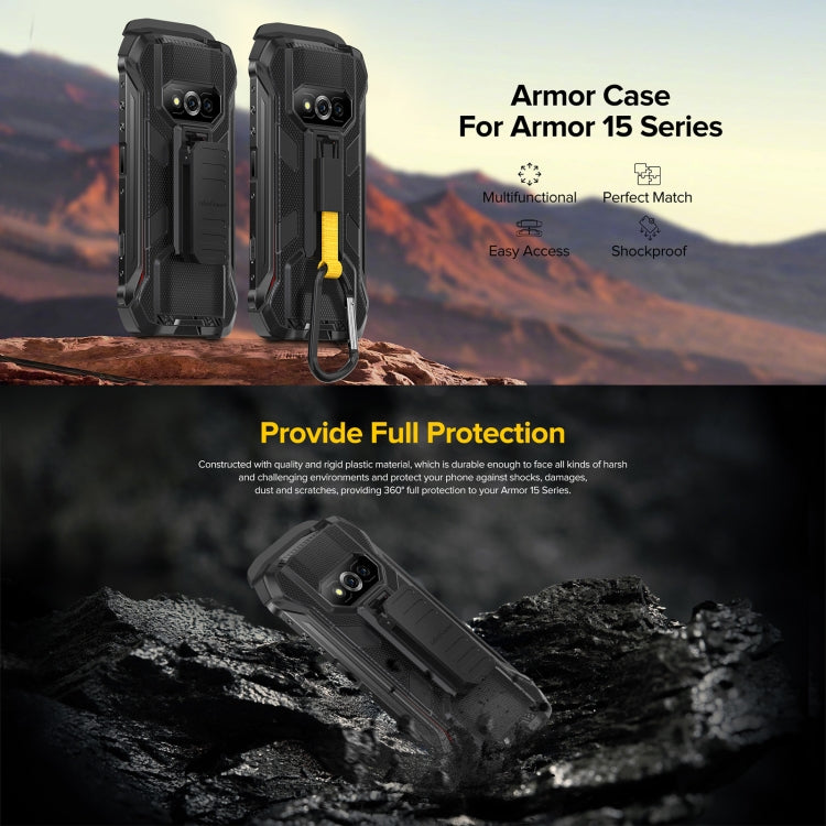 For Ulefone Power Armor 15 Ulefone Back Clip Phone Case with Carabiner (Black) - Ulefone Cases by Ulefone | Online Shopping South Africa | PMC TechLife | Buy Now Pay Later Mobicred