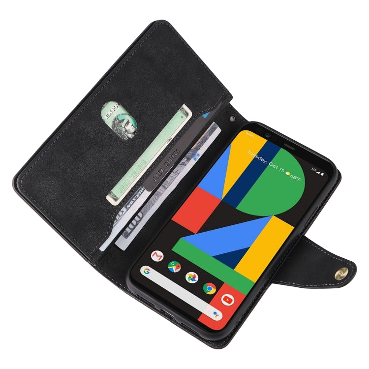 For Google Pixel 4 Rivet Buckle 9 Cards Three Fold Leather Phone Case(Black) - Google Cases by PMC Jewellery | Online Shopping South Africa | PMC Jewellery | Buy Now Pay Later Mobicred