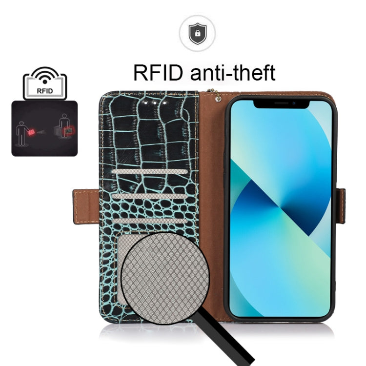 For Kyocera Digno BX2 Crocodile Top Layer Cowhide Leather Phone Case(Green) - More Brand by PMC TechLife | Online Shopping South Africa | PMC TechLife | Buy Now Pay Later Mobicred