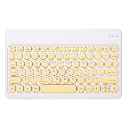 +X3 Universal Candy Color Round Keys Bluetooth Keyboard Leather Case(Lemon Yellow) - Universal Keyboard by PMC Jewellery | Online Shopping South Africa | PMC Jewellery