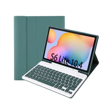 A610B Candy Color Bluetooth Keyboard Leather Case with Pen Slot For Samsung Galaxy Tab S6 Lite 10.4 inch SM-P610 / SM-P615(Dark Green) - Samsung Keyboard by PMC Jewellery | Online Shopping South Africa | PMC Jewellery