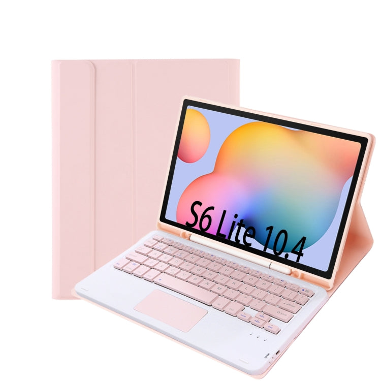 A610B-A Candy Color Bluetooth Keyboard Leather Case with Pen Slot & Touchpad For Samsung Galaxy Tab S6 Lite 10.4 inch SM-P610 / SM-P615(Pink) - Samsung Keyboard by PMC Jewellery | Online Shopping South Africa | PMC Jewellery