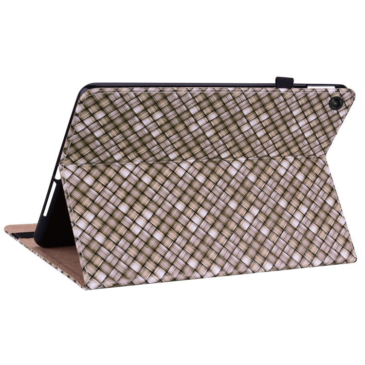 For Lenovo Tab M10 Plus 10.6 3rd Gen. Color Weave Leather Tablet Case with Holder(Brown) - Lenovo by PMC TechLife | Online Shopping South Africa | PMC TechLife | Buy Now Pay Later Mobicred