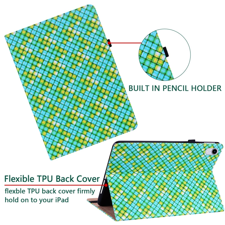 For Lenovo Tab M10 Plus 10.6 3rd Gen. Color Weave Leather Tablet Case with Holder(Green) - Lenovo by PMC TechLife | Online Shopping South Africa | PMC TechLife | Buy Now Pay Later Mobicred