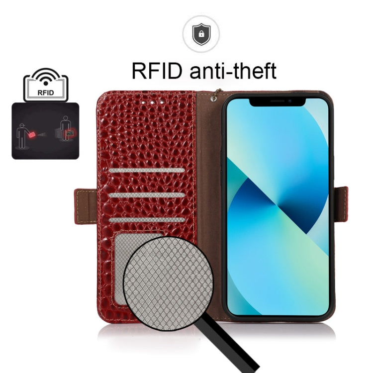 For Nokia X100 Crocodile Top Layer Cowhide Leather Phone Case(Red) - Nokia Cases by PMC TechLife | Online Shopping South Africa | PMC TechLife | Buy Now Pay Later Mobicred