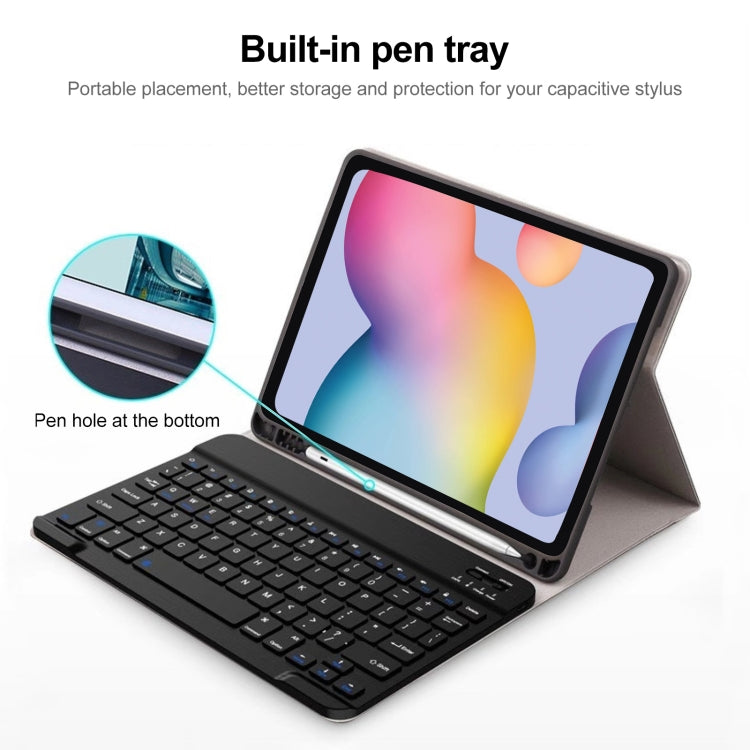 Square Cap Bluetooth Keyboard Leather Case with Pen Slot for Samsung Galaxy Tab S6 Lite(Black) - Samsung Keyboard by PMC Jewellery | Online Shopping South Africa | PMC Jewellery