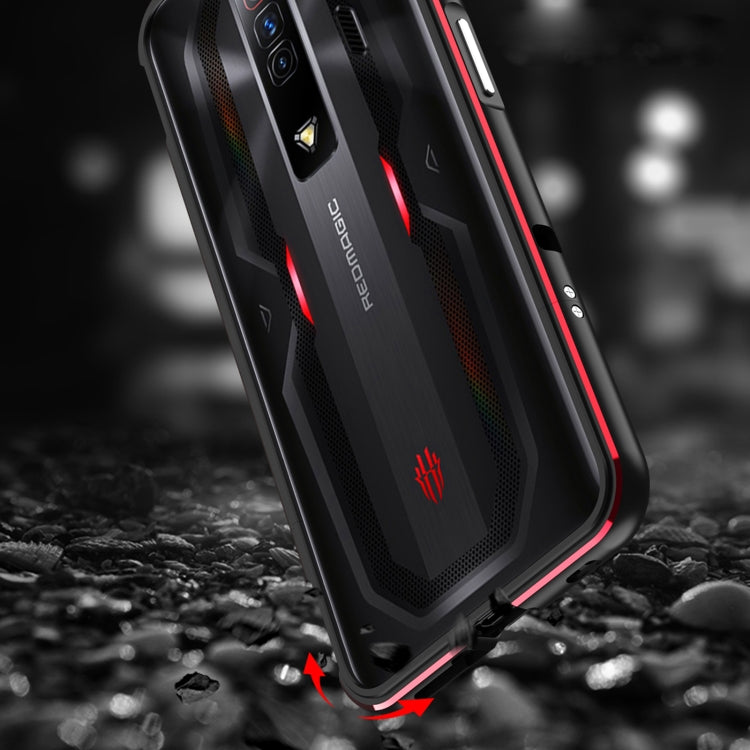 For ZTE nubia Red Magic 7 Aurora Series Metal Frame Phone Case(Black Silver) - ZTE Cases by PMC TechLife | Online Shopping South Africa | PMC TechLife | Buy Now Pay Later Mobicred