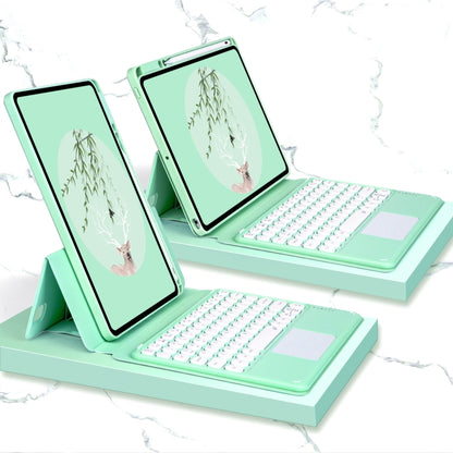 Bluetooth Keyboard Leather Case with Touchpad & Rotatable Bottom Case For iPad 10.2 2021 & 2020 & 2019 / Air 2019 / Pro 10.5 inch(Green) - Universal by PMC Jewellery | Online Shopping South Africa | PMC Jewellery