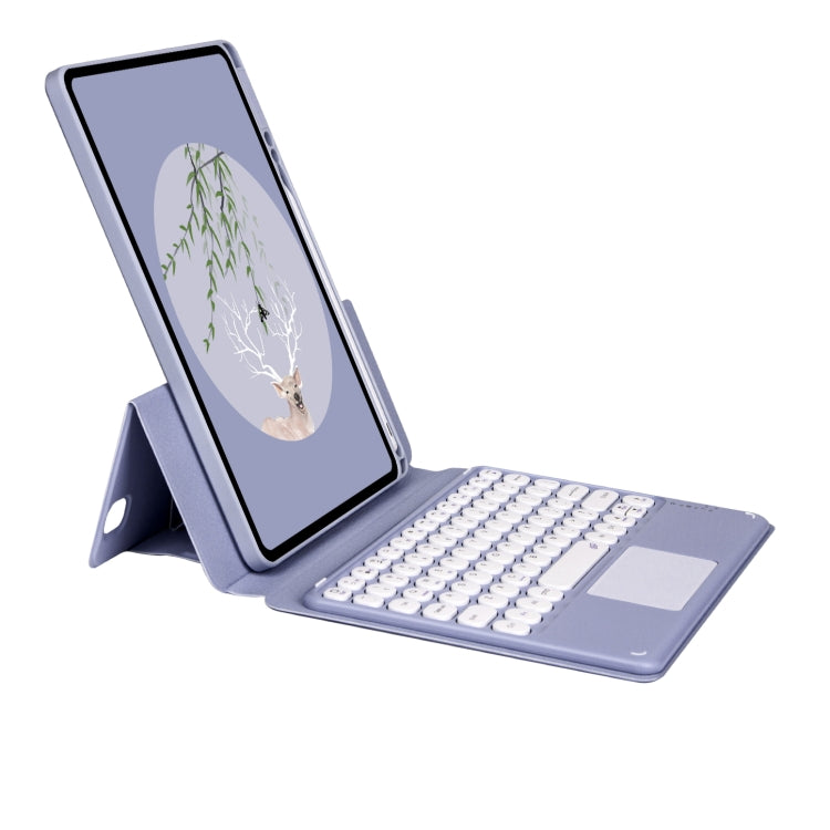 Bluetooth Keyboard Leather Case with Touchpad & Rotatable Bottom Case For iPad 10.2 2021 & 2020 & 2019 / Air 2019 / Pro 10.5 inch(Lavender Grey) - Universal by PMC Jewellery | Online Shopping South Africa | PMC Jewellery