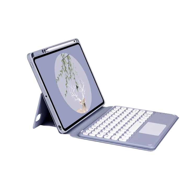 Bluetooth Keyboard Leather Case with Touchpad & Rotatable Bottom Case For iPad 10.2 2021 & 2020 & 2019 / Air 2019 / Pro 10.5 inch(Lavender Grey) - Universal by PMC Jewellery | Online Shopping South Africa | PMC Jewellery