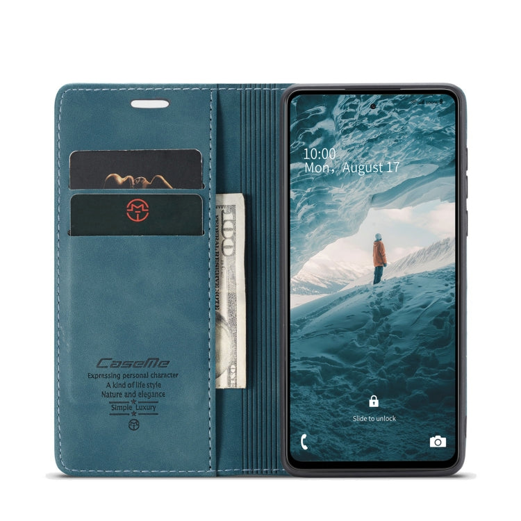 For Samsung Galaxy A73 5G CaseMe 013 Multifunctional Horizontal Flip Leather Phone Case(Blue) - Galaxy Phone Cases by CaseMe | Online Shopping South Africa | PMC Jewellery | Buy Now Pay Later Mobicred