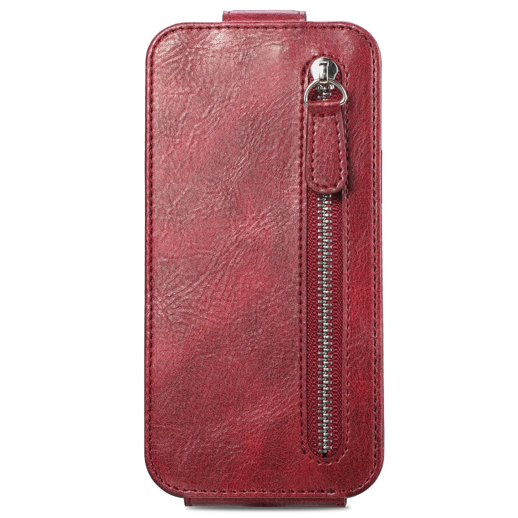 For iPhone 13 Pro Max Zipper Wallet Vertical Flip Leather Phone Case (Red) - iPhone 13 Pro Max Cases by PMC Jewellery | Online Shopping South Africa | PMC Jewellery